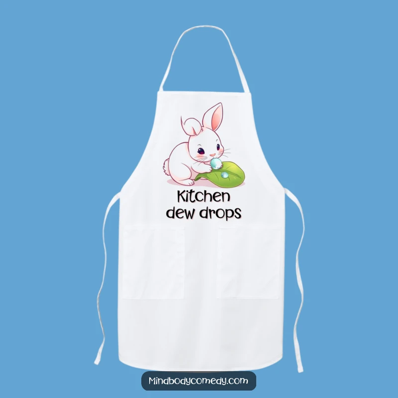 Funny Rabbit Dewdrop Apron: Cook With Gentle Grace!