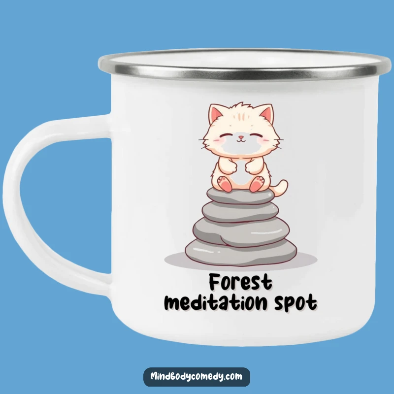 Adventure Funny Cat Zen Camping Mug - Rugged & Peaceful Kitty Cup Gift
