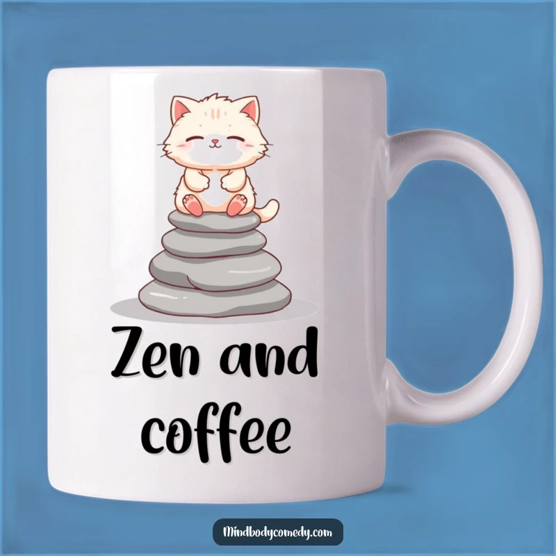 Funny Cat Meditation Mug - Peaceful Zen Kitty Gift for Yoga Lovers