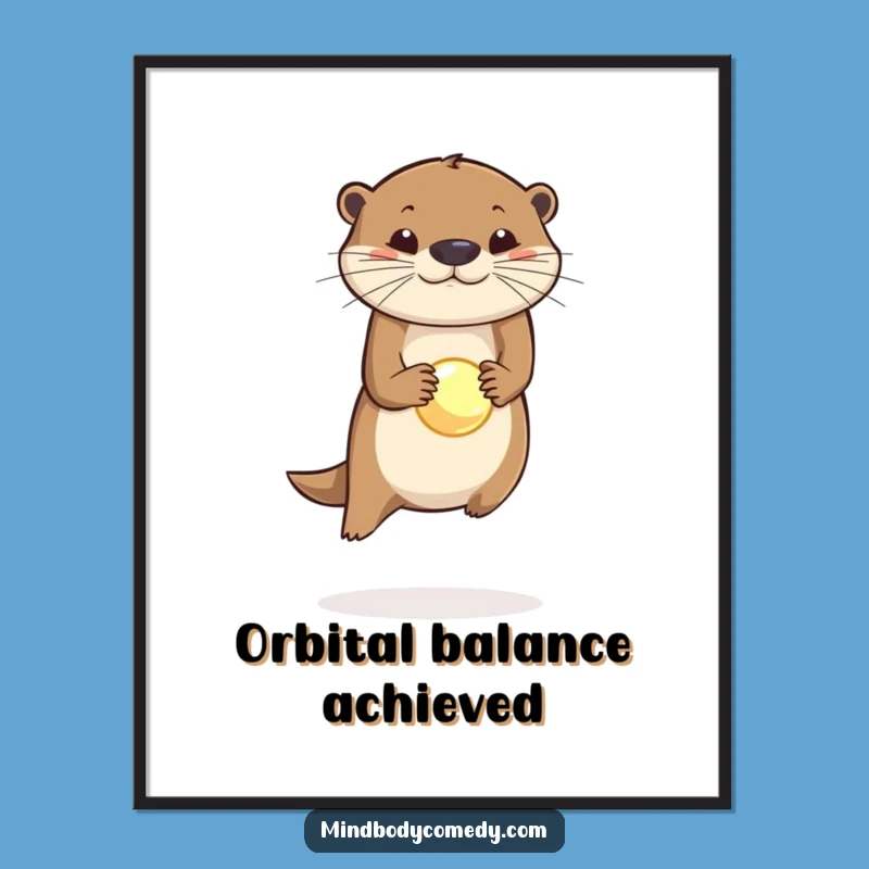 Funny Otter Orb Balance Digital Art: Instant Whimsy!