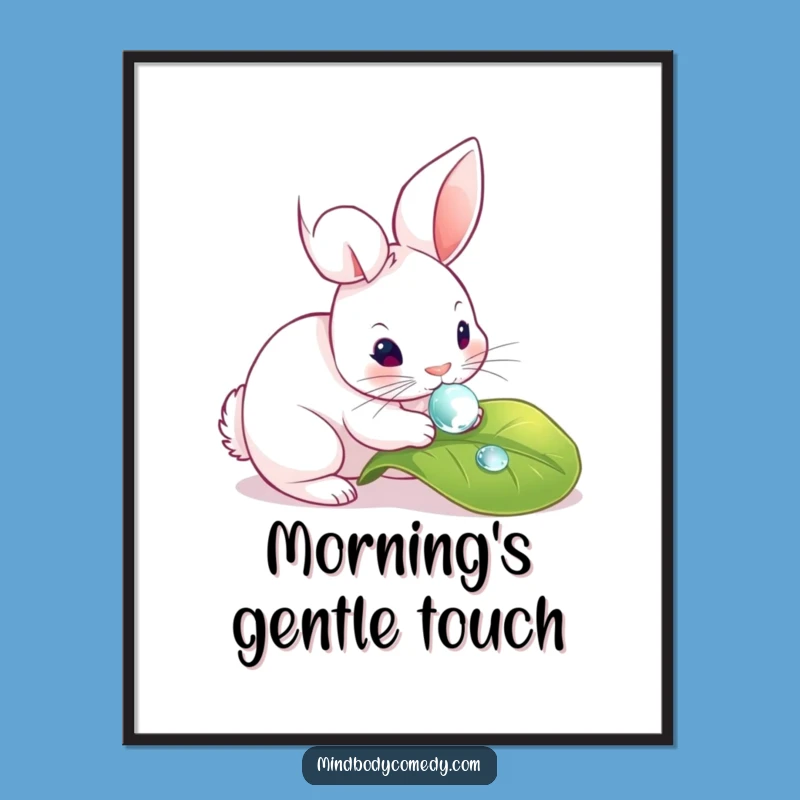 Funny Rabbit Dewdrop Digital Art: Instant Nature's Peace!