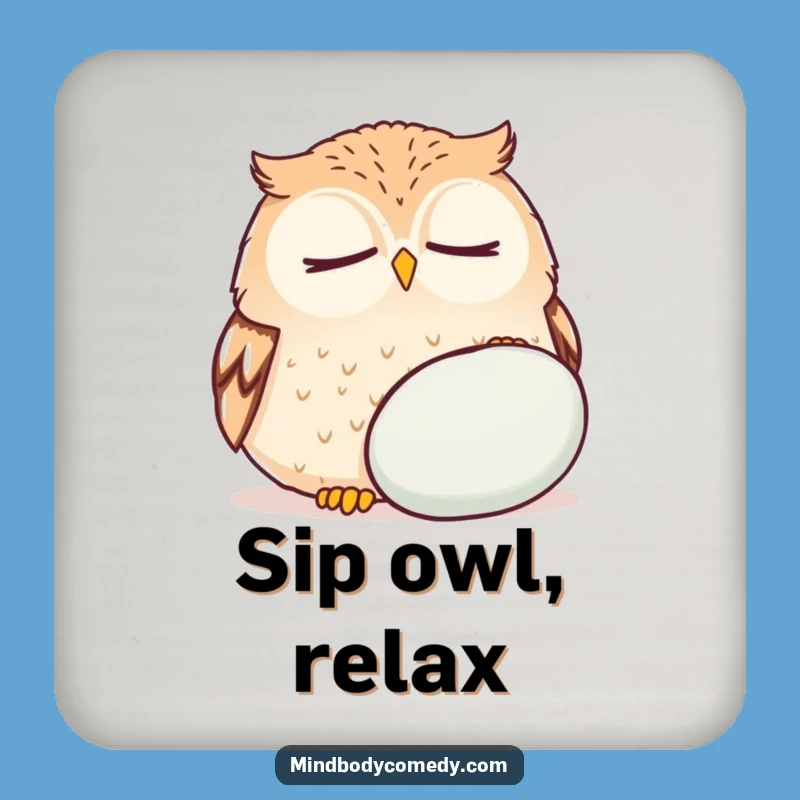 Funny Owl Zen Coaster Set - Protect Surfaces with Wise Charm