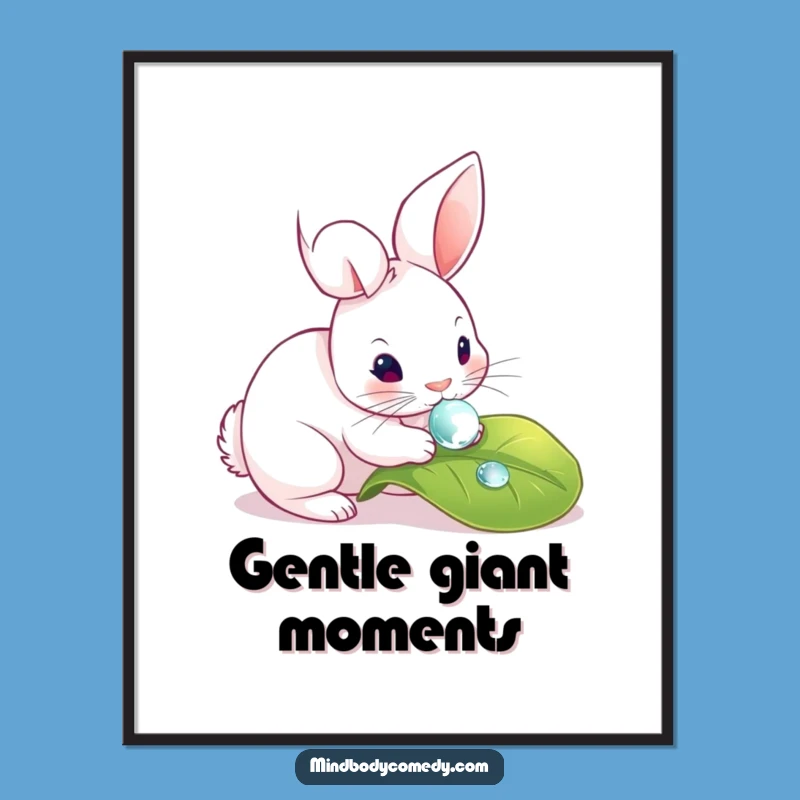 Funny Rabbit Dewdrop Poster: Bring Nature's Calm Indoors!