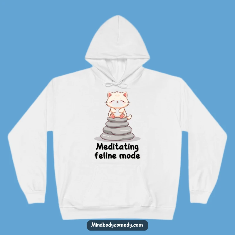Cozy Funny Cat Meditation Hoodie - Warm & Peaceful Zen Kitty Gift Apparel