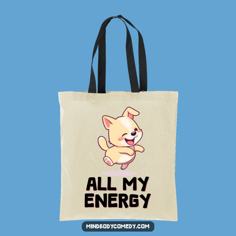 Funny Dog Tail Chase Tote Bag: Carry Your Joy!